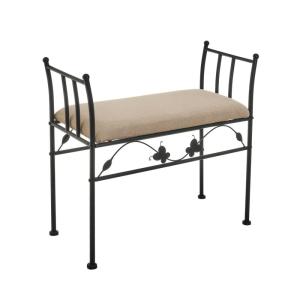 Banqueta pie de cama de metal negra