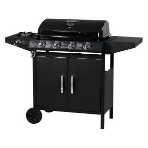 Barbacoa a gas - 5 quemadores (1 lateral) - 12.9 kw - negro