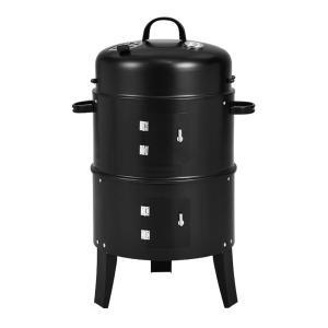 Barbacoa ahumador de acero negro 40x40x78cm
