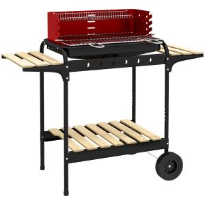 Barbacoa de carbón 103x47x95 cm rojo