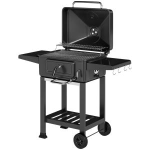 Barbacoa de carbón 112x63x101.5 cm negro