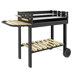 Barbacoa de carbón 113x53.5x82.5 cm negro