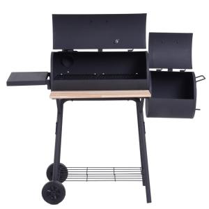 Barbacoa de carbón 124x53x104 cm negro
