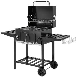 Barbacoa de carbón 133.5x65x110 cm negro