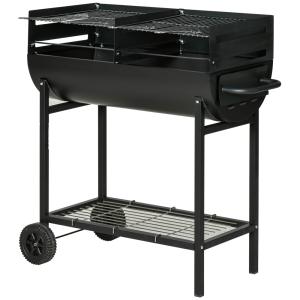Barbacoa de carbón 90x45x96 cm negro