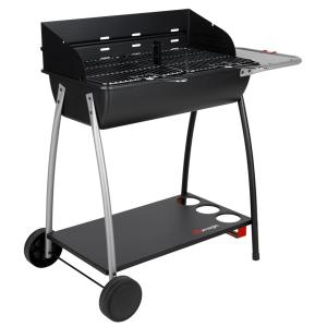 Barbacoa de carbón con mesa auxiliar