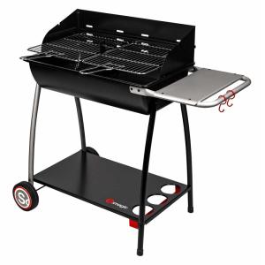 Barbacoa de carbón forma medio barril