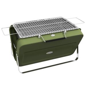 Barbacoa de exterior de acero inoxidable verde 47x30x28 cm