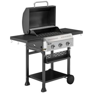 Barbacoa de gas 123x57x102 cm negro