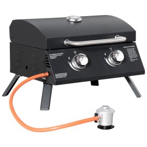 Barbacoa de mesa a gas 55x46.5x41 cm negro
