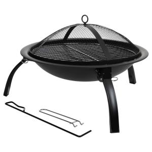 Barbacoa exterior de metal con parrilla  d51x39h cm negro