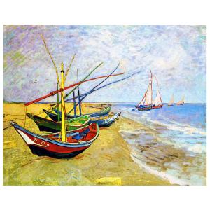Barcos de Pesca en la  Playa - Vincent Van Gogh - cm. 50x60