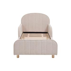 Base de cama poliéster beige 90 x 190 cm