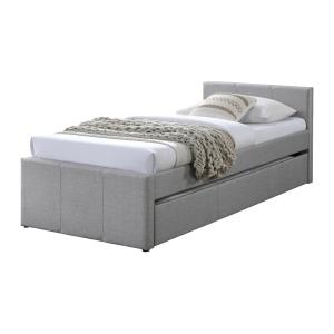 Base de cama poliéster gris 90 x 190 cm