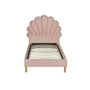 Base de cama terciopelo rosa palo 90 x 190 cm