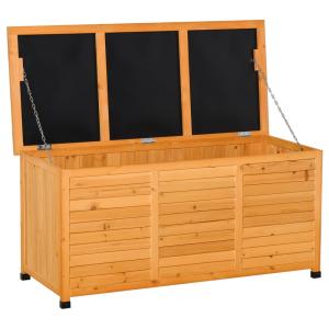 Baúl de almacenaje 127x56x60 cm madera natural