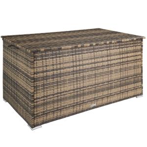Baúl de jardín de ratán sintético 145x82,5x79,5 cm natural…