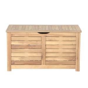 Baúl de jardín en madera de acacia blanqueada fsc 90x45x50…