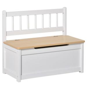 Baúl de juguetes para niños 60x30x50 cm blanco