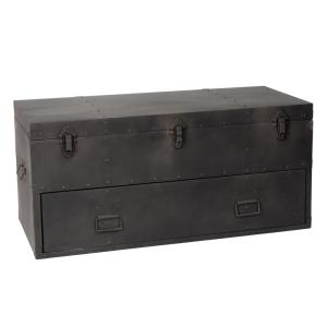Baúl de metal gris antracita An. 89 cm NAMASUBA
