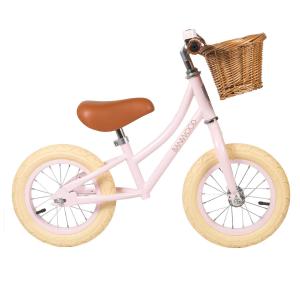 Bici sin pedales  rosa claro acero niños 3-5 años