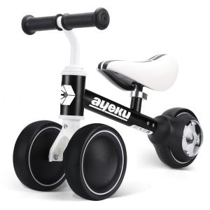 Bicicleta de equilibrio LED niños 1–3 años, 36cm, Negra