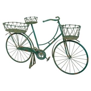 Bicicleta decoración de metal 150x50x89h cm gris