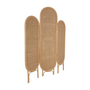 Biombo plegable interior de ratán y rejilla, natural