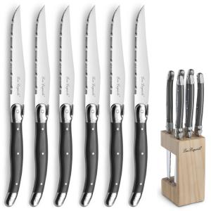 Bloque 6 cuchillos carne  Gris Oscuro