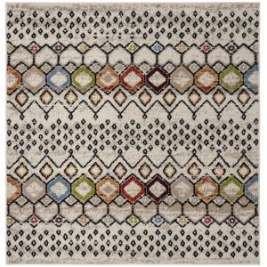 Bohemio marfil/multicolor alfombra 90 x 90