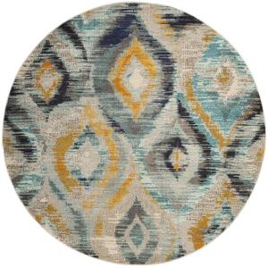 Boho chic azul/multicolor alfombra 120 x 120