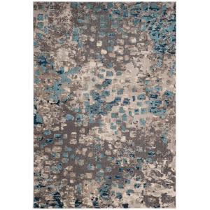 Boho chic gris/azul alfombra 155 x 230