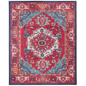 Boho chic rojo/turquesa alfombra 245 x 335