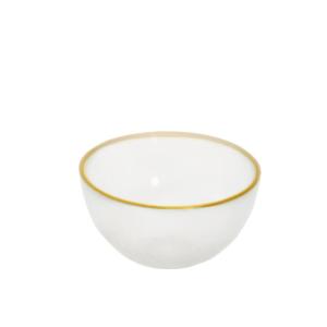 Bol en vidrio bordes dorados 9x9x3cm