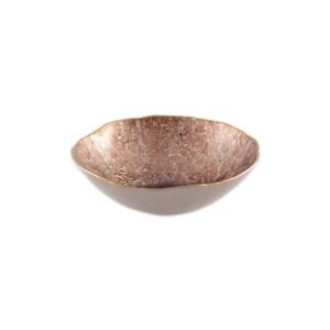 Bol marrón con borde dorado 20cm