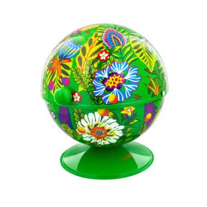Bola  azucarero  verde metal  13 x 13 x 14 cm