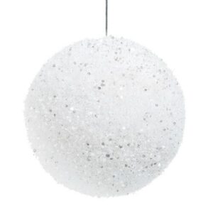 Bola de Navidad blanca con purpurina irisada
