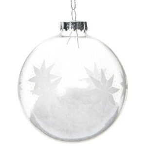 Bola de Navidad de cristal con motivos de copos de nieve