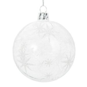 Bola de Navidad de cristal con motivos de estrellas platead…