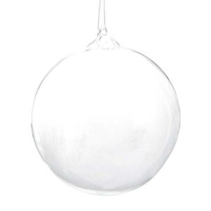 Bola de Navidad de cristal con plumas blancas