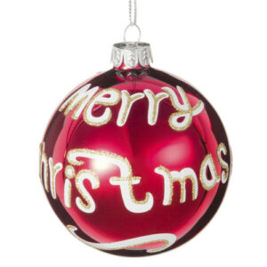 Bola de Navidad de cristal rojo con estampado