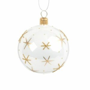 Bola de Navidad de cristal tintado blanco con motivos de co…