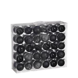 Bolas de navidad de plástico negro - juego de 60