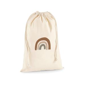 Bolsa de algodón para almacenaje arcoiris marrón 70x55cm