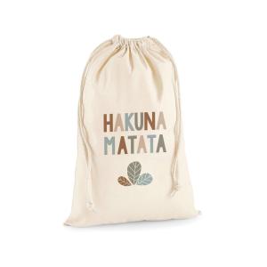 Bolsa de algodón para almacenaje hakuna matata beige 70x55c…
