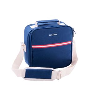 Bolsa de almuerzode polièster azul 23x10x23cm