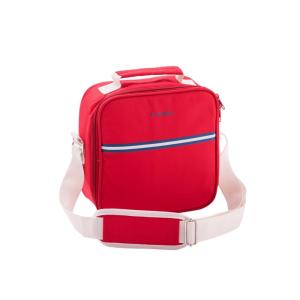 Bolsa de almuerzode polièster rojo 23x10x23cm