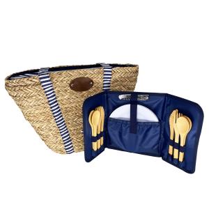 Bolsa de playa con kit de picnic 4p riviera