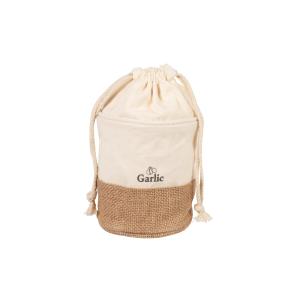 Bolsa para ajos en blanco y beige