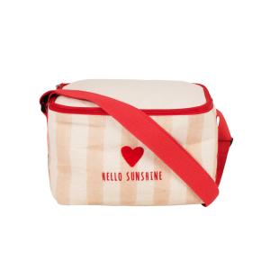 Bolsa para almuerzo en blanco y rosa